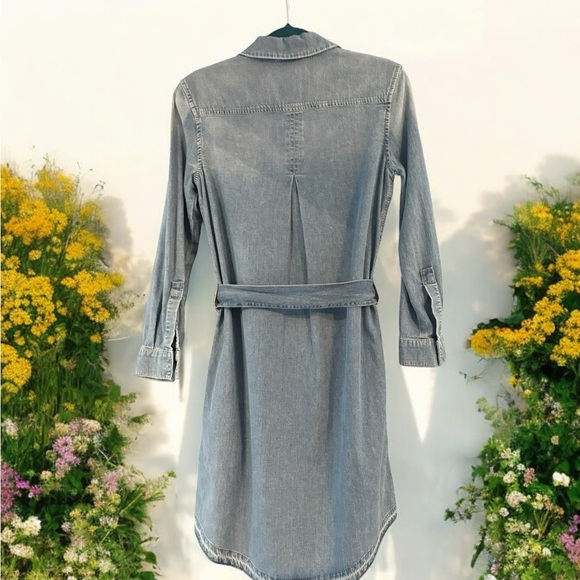 All Saints Denim Raw Hem Shirt Dress. Size 4 US. Great Condition. - Picture 4 of 6